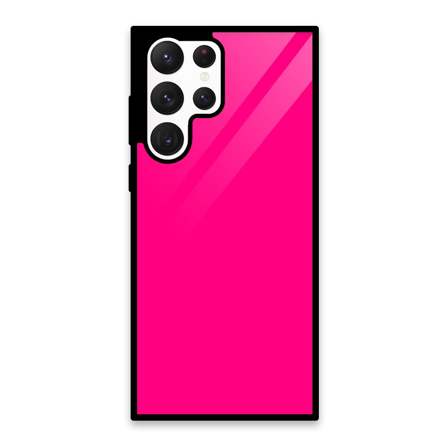Hot Pink Glass Back Case for Galaxy S22 Ultra 5G
