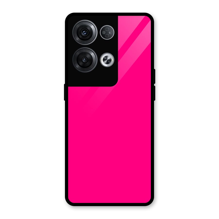 Hot Pink Glass Back Case for Oppo Reno8 Pro 5G