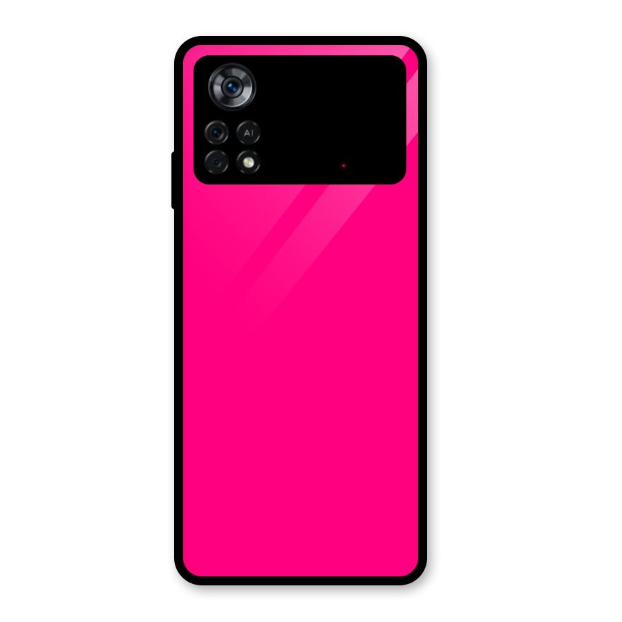 Hot Pink Glass Back Case for Poco X4 Pro 5G