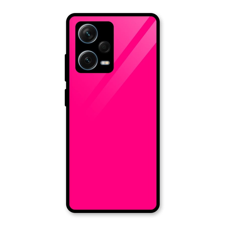 Hot Pink Glass Back Case for Redmi Note 12 Pro Plus 5G