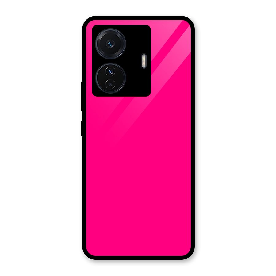 Hot Pink Glass Back Case for Vivo T1 Pro