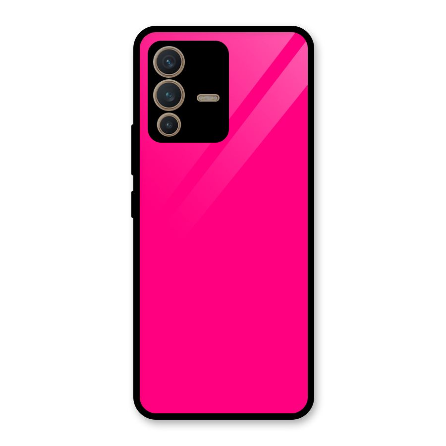 Hot Pink Glass Back Case for Vivo V23 5G
