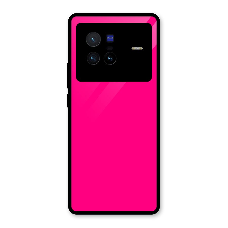 Hot Pink Glass Back Case for Vivo X80