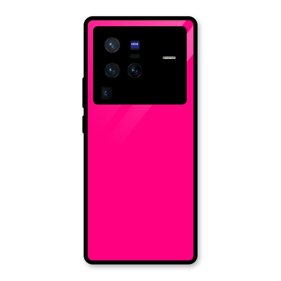 Hot Pink Glass Back Case for Vivo X80 Pro
