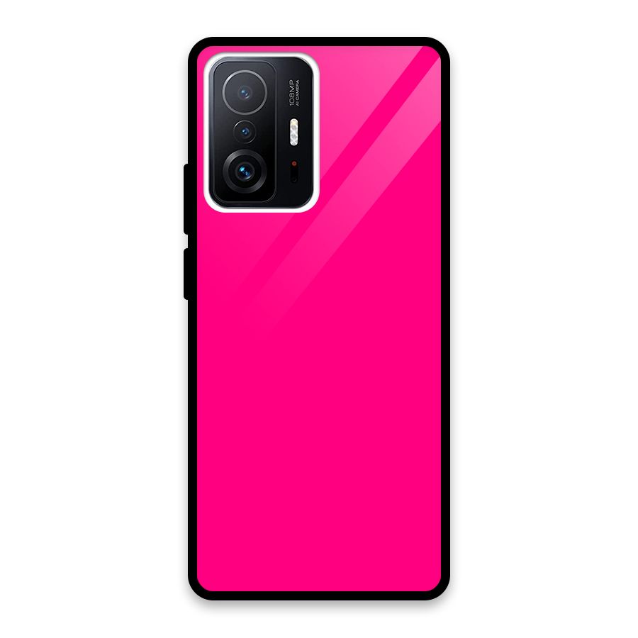 Hot Pink Glass Back Case for Xiaomi 11T Pro