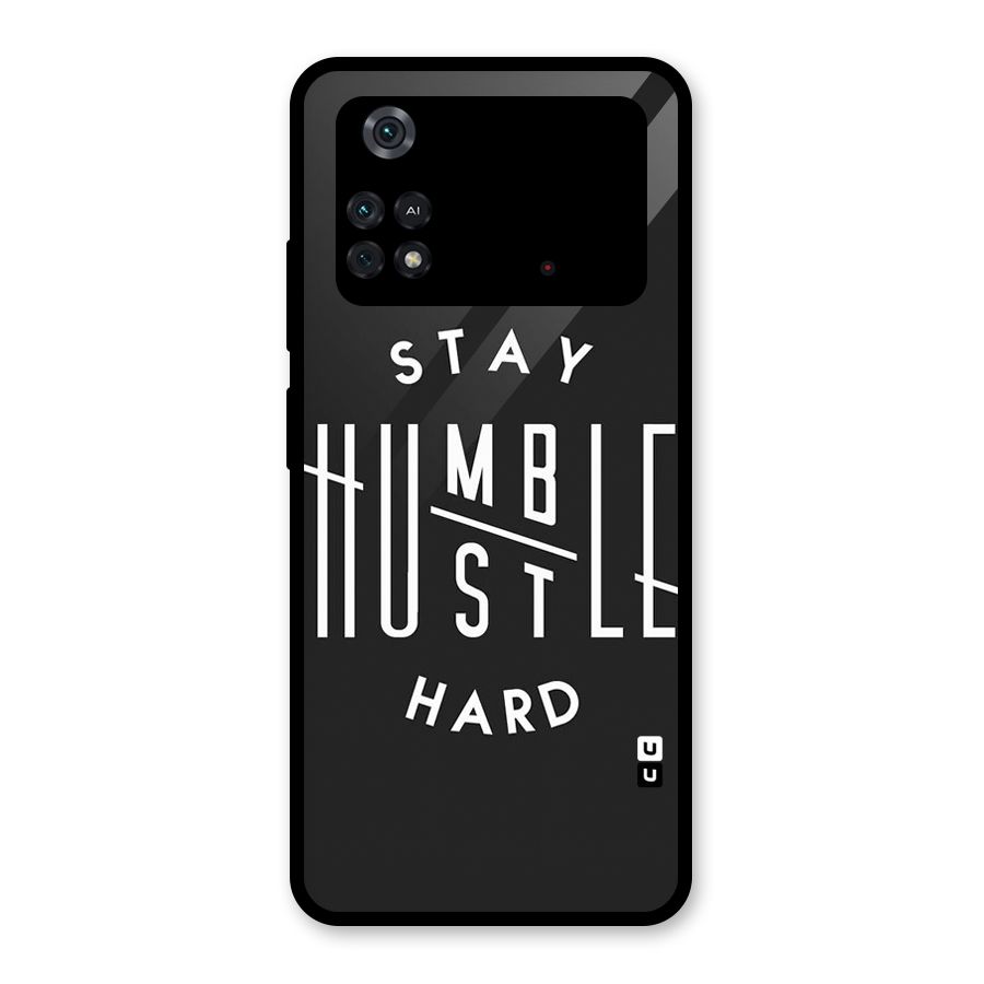 Hustle Hard Glass Back Case for Poco M4 Pro 4G