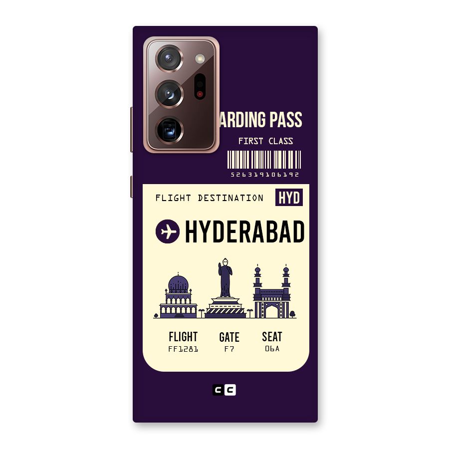 Hyderabad Boarding Pass Back Case for Galaxy Note 20 Ultra