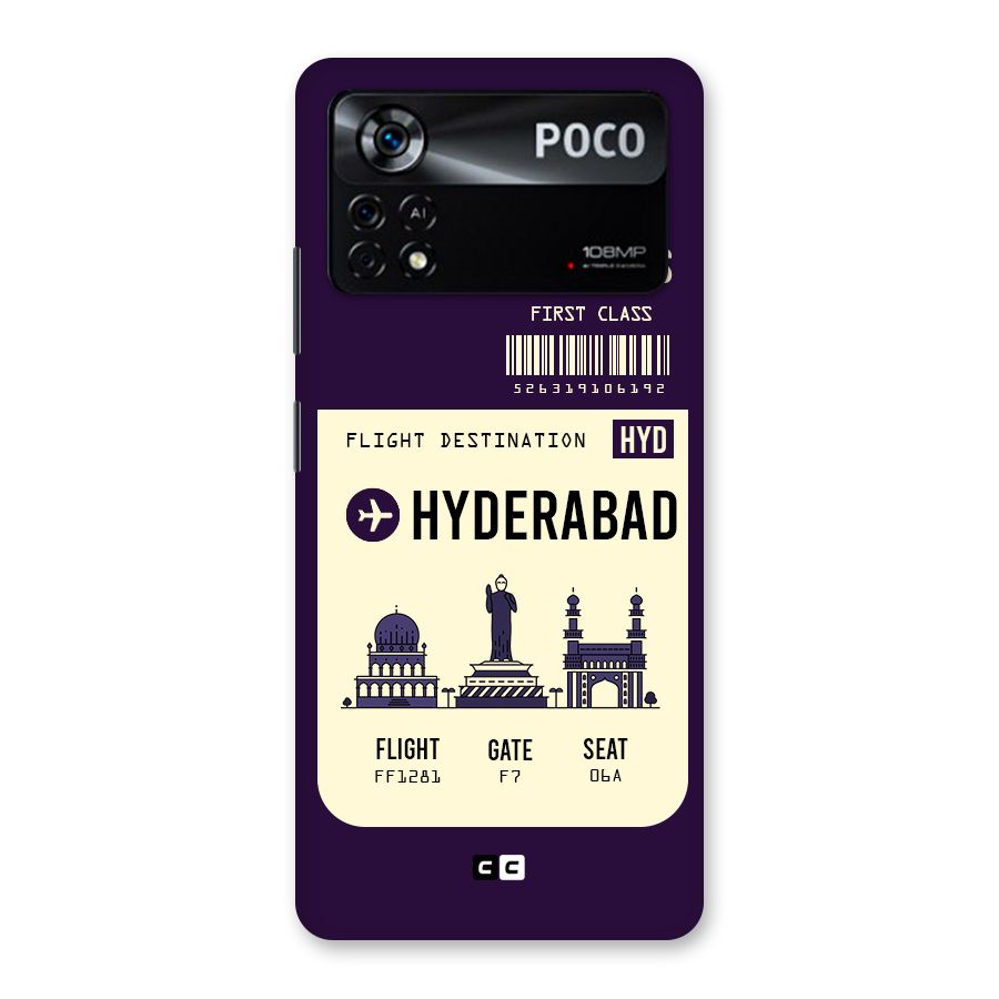 Hyderabad Boarding Pass Back Case for Poco X4 Pro 5G