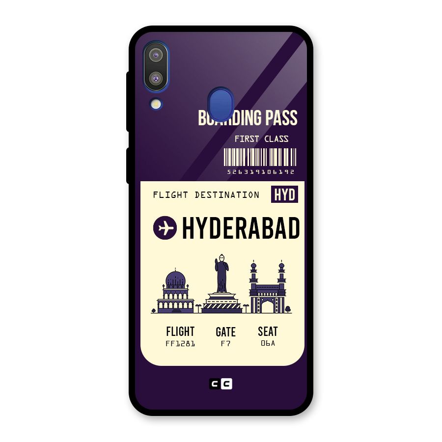 Hyderabad Boarding Pass Glass Back Case for Galaxy M20