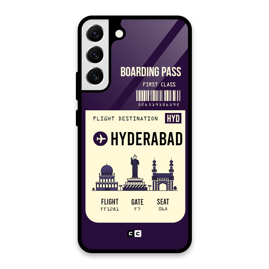Hyderabad Boarding Pass Glass Back Case for Galaxy S22 Plus 5G