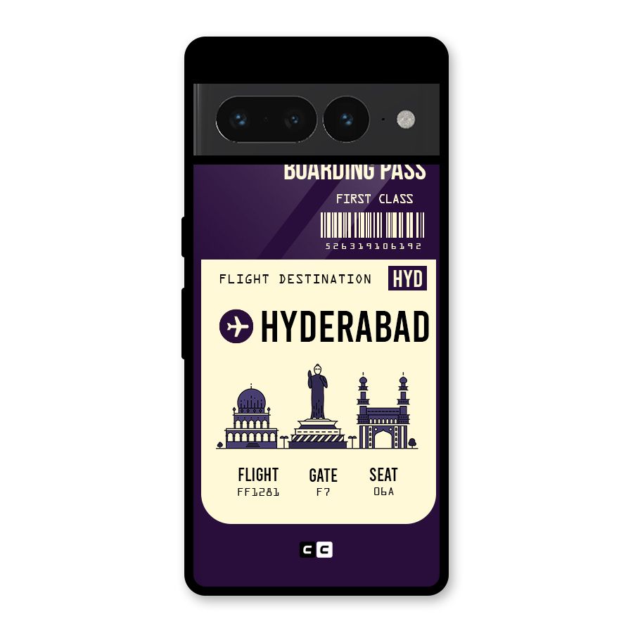 Hyderabad Boarding Pass Glass Back Case for Google Pixel 7 Pro