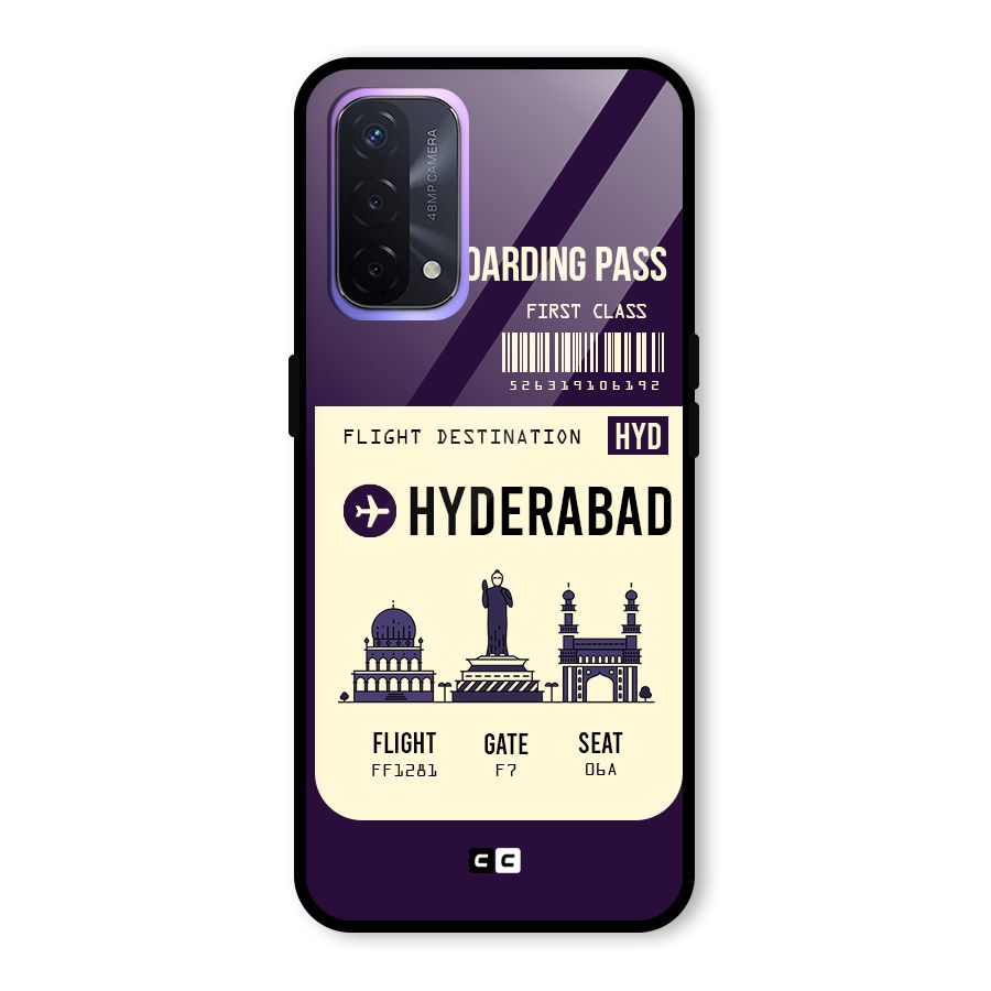 Hyderabad Boarding Pass Glass Back Case for Oppo A74 5G