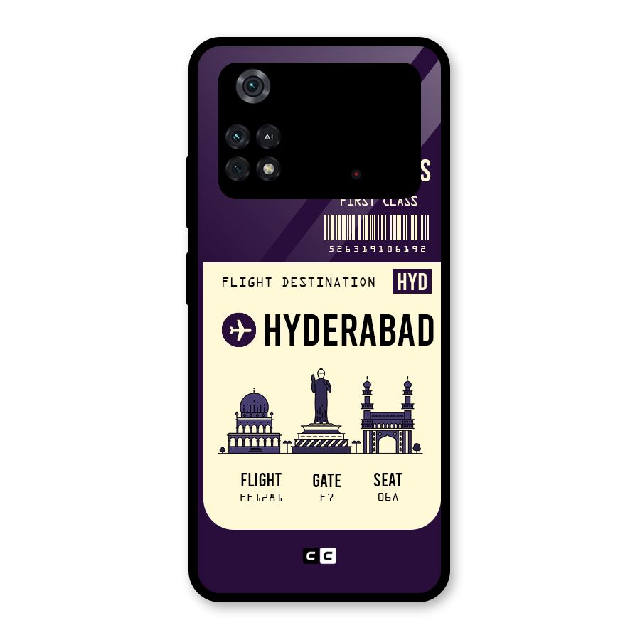 Hyderabad Boarding Pass Glass Back Case for Poco M4 Pro 4G