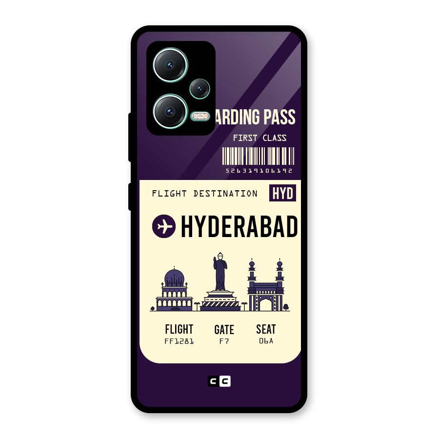 Hyderabad Boarding Pass Glass Back Case for Redmi Note 12 5G