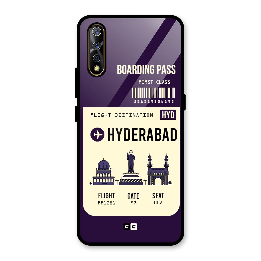 Hyderabad Boarding Pass Glass Back Case for Vivo S1