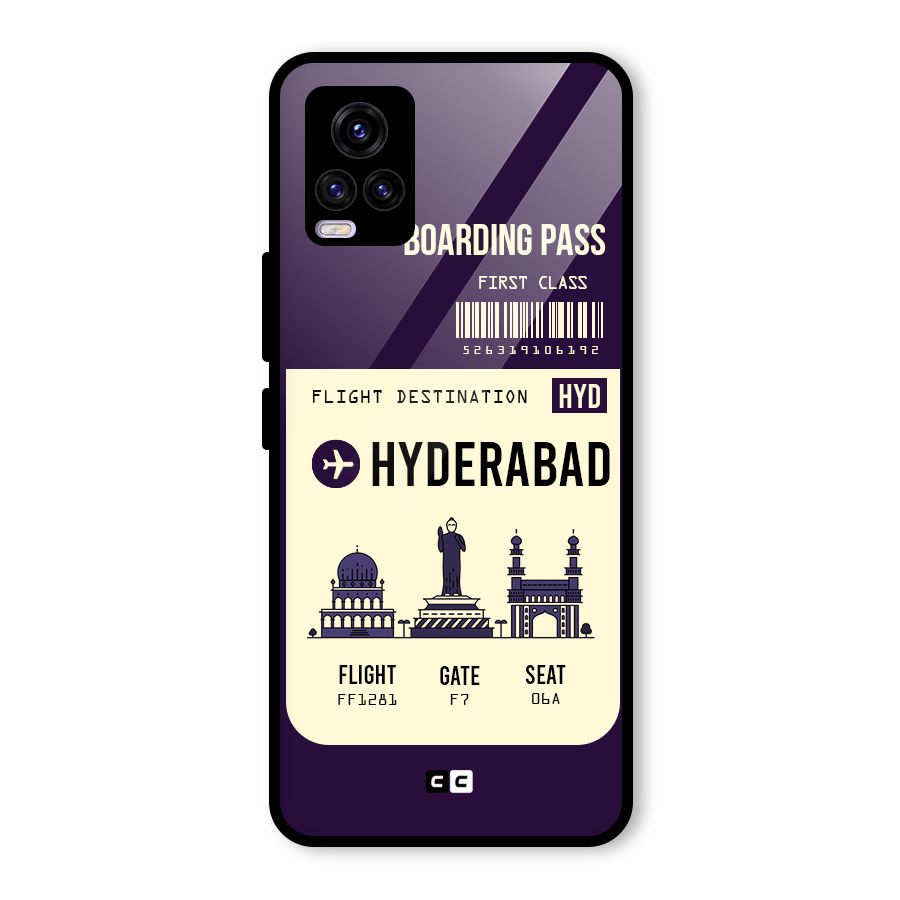 Hyderabad Boarding Pass Glass Back Case for Vivo V20
