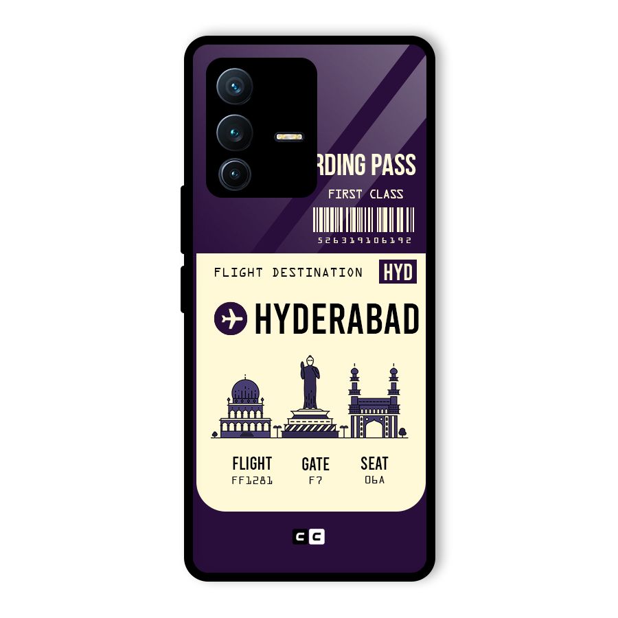 Hyderabad Boarding Pass Glass Back Case for Vivo V23 Pro