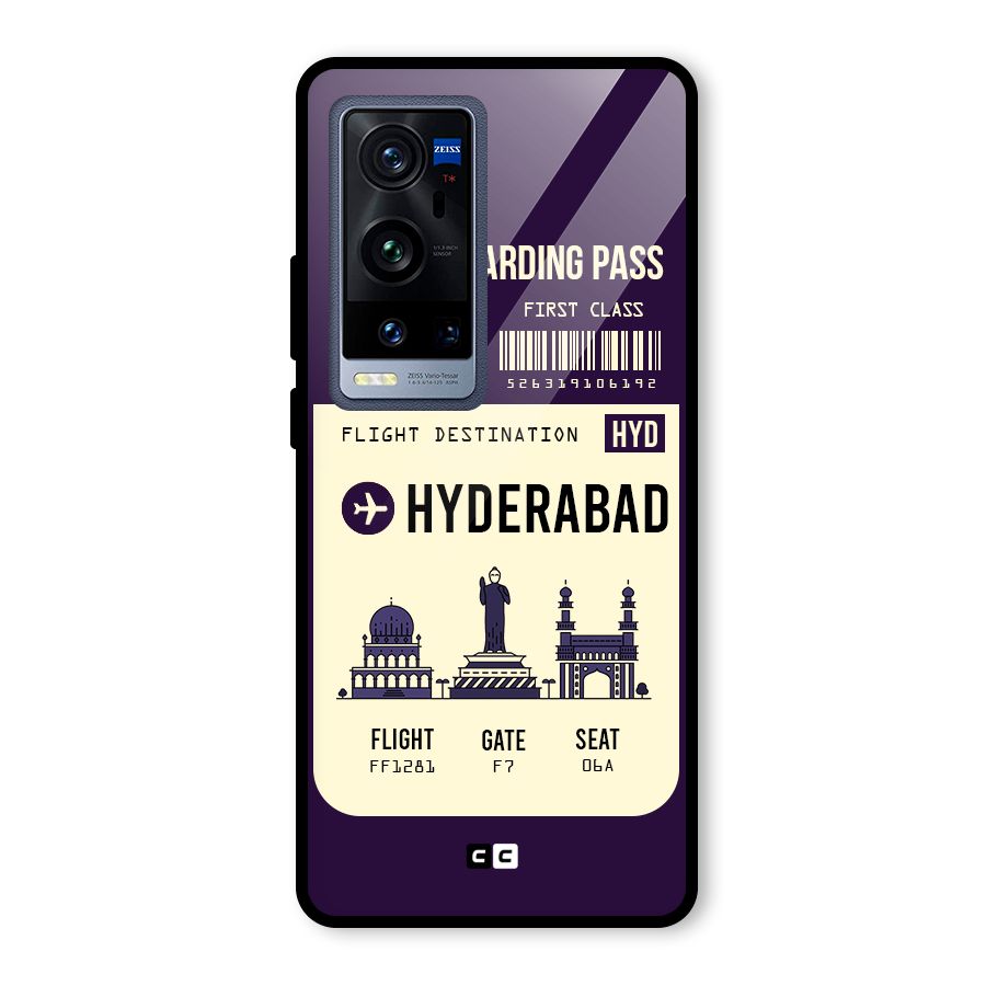 Hyderabad Boarding Pass Glass Back Case for Vivo X60 Pro Plus