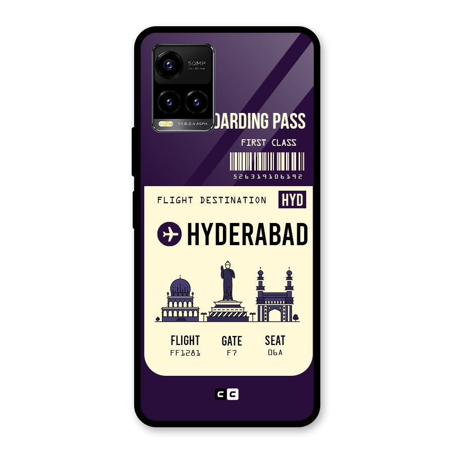 Hyderabad Boarding Pass Glass Back Case for Vivo Y21T