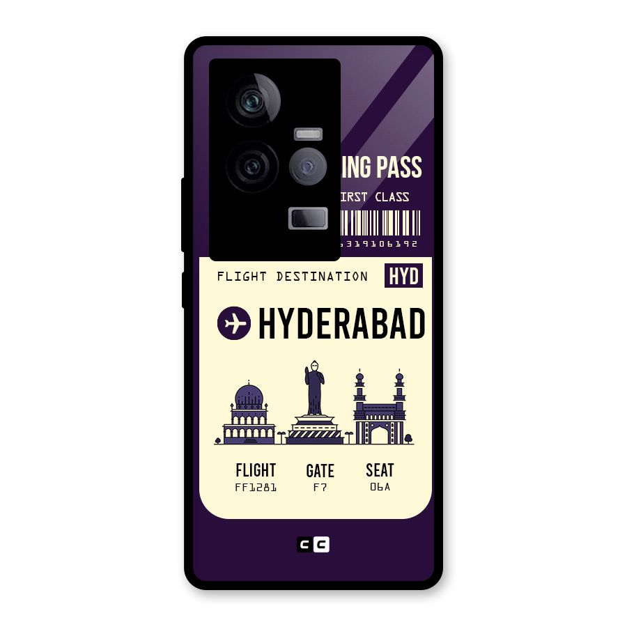 Hyderabad Boarding Pass Glass Back Case for Vivo iQOO 11 5G