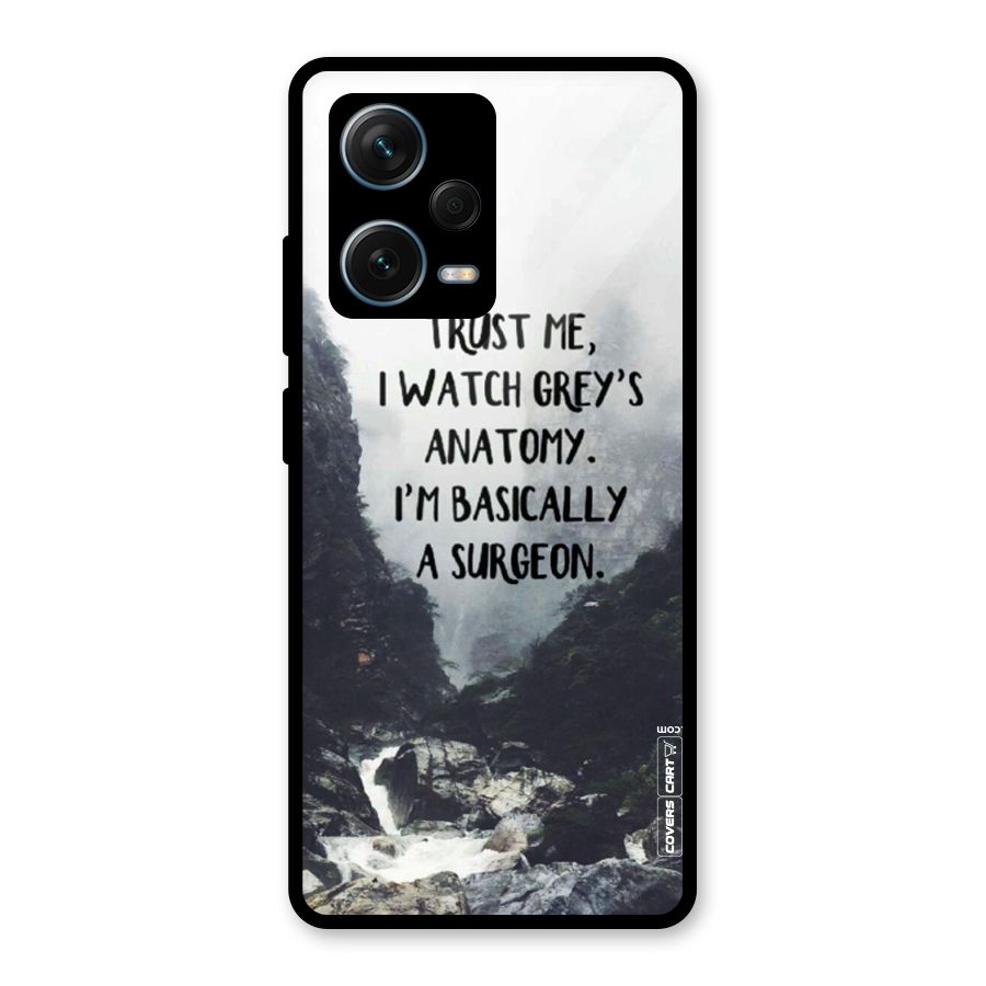 I Am A Surgeon Glass Back Case for Redmi Note 12 Pro Plus 5G
