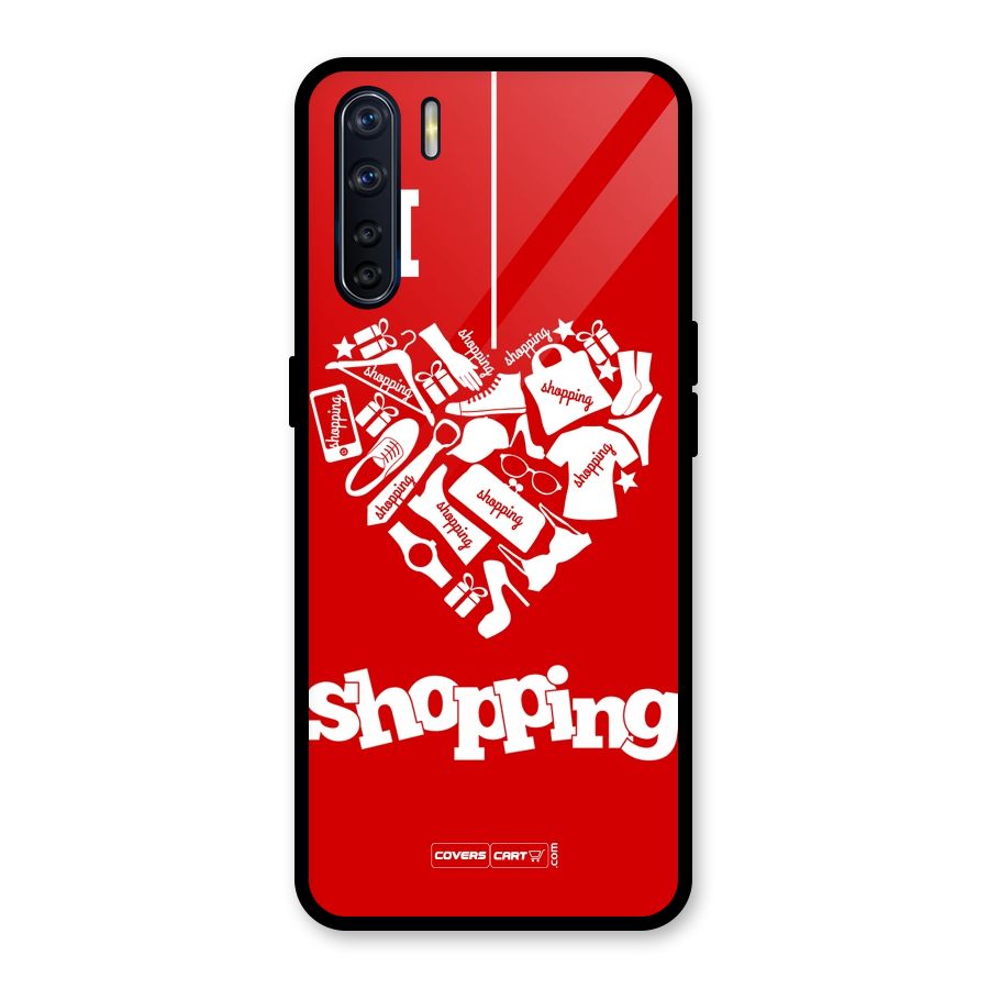 I Love Shopping Glass Back Case for Oppo F15