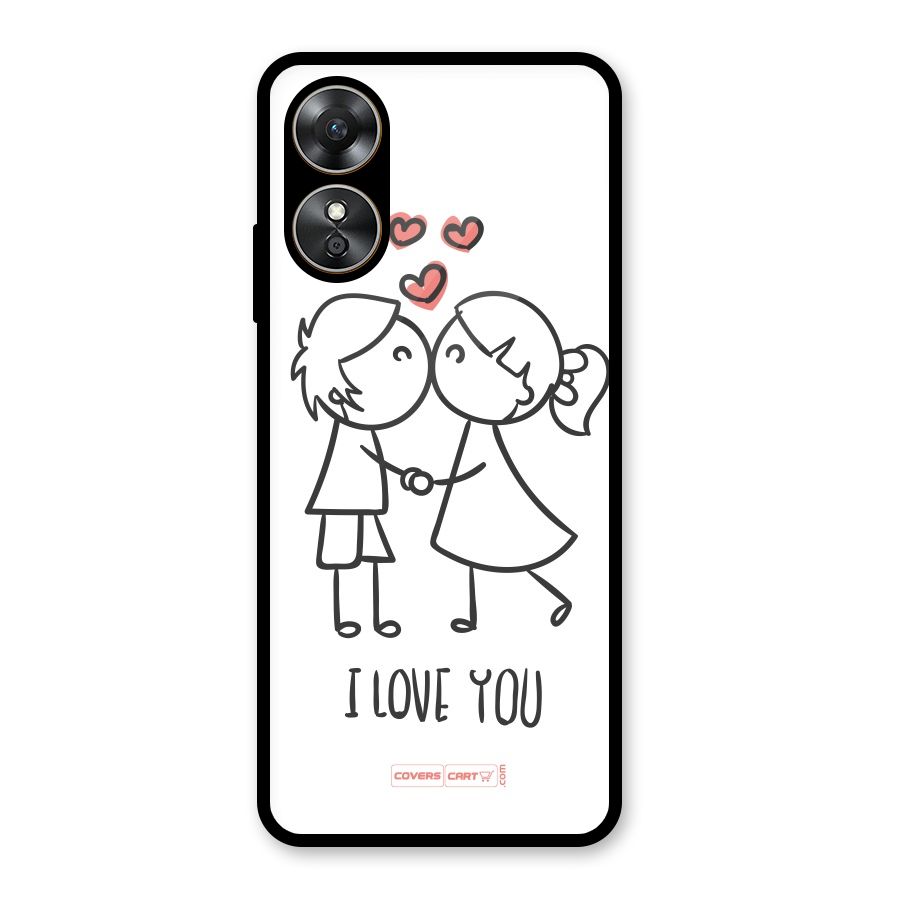 I Love You Glass Back Case for Oppo A17