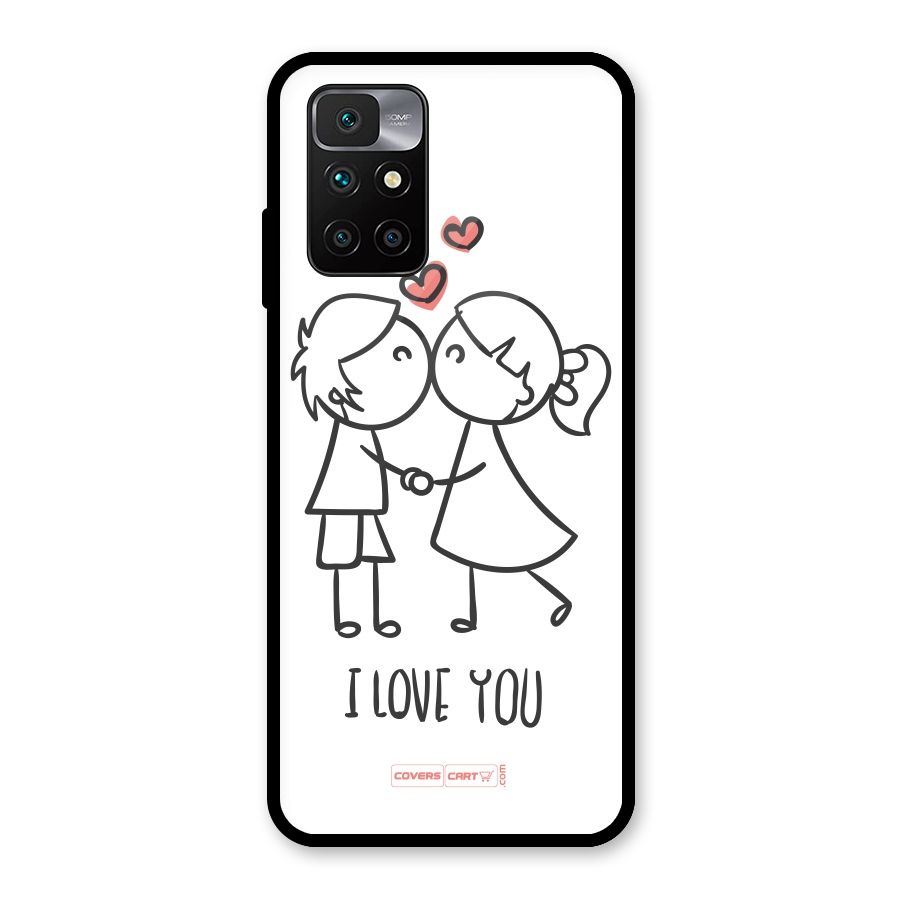 I Love You Glass Back Case for Redmi 10 Prime