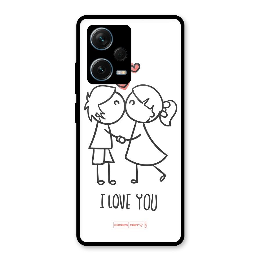 I Love You Glass Back Case for Redmi Note 12 Pro Plus 5G