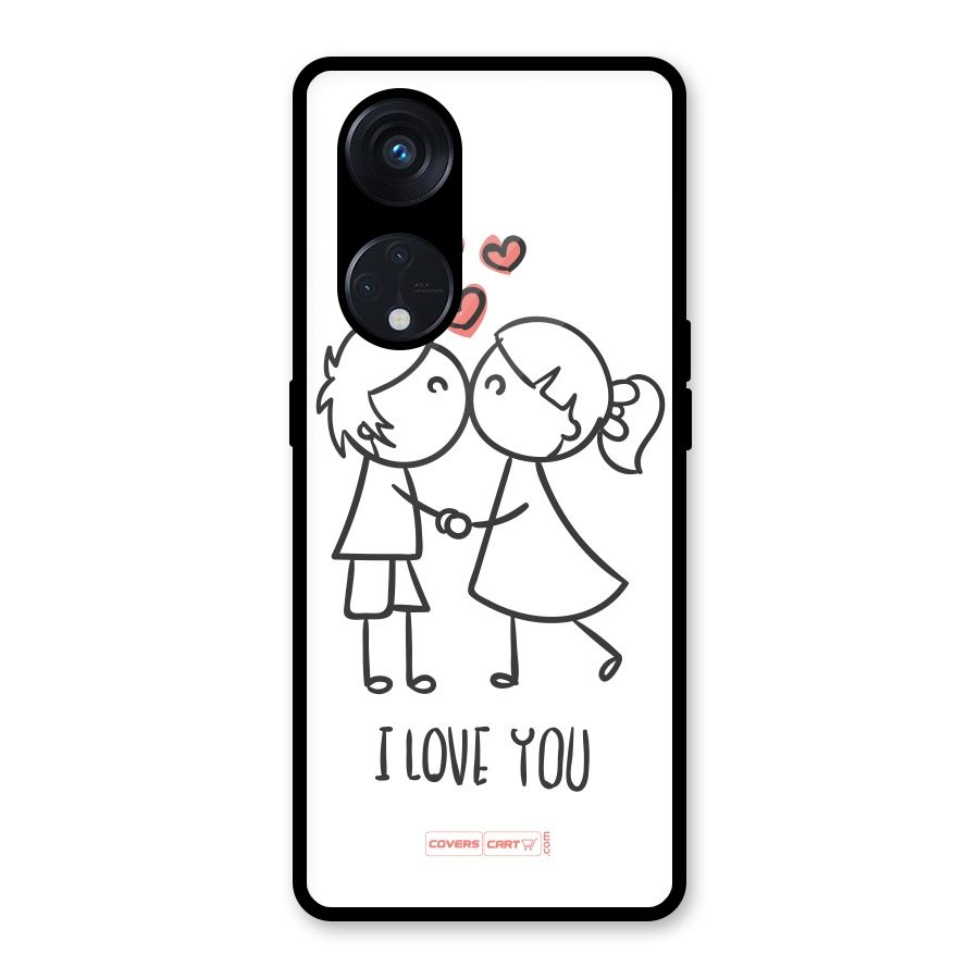 I Love You Glass Back Case for Reno8 T 5G