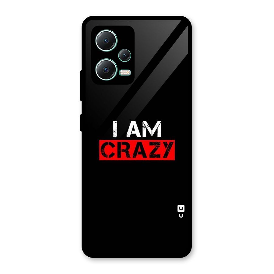 I am Crazy Glass Back Case for Redmi Note 12 5G