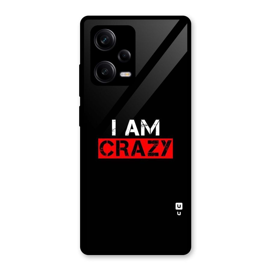 I am Crazy Glass Back Case for Redmi Note 12 Pro