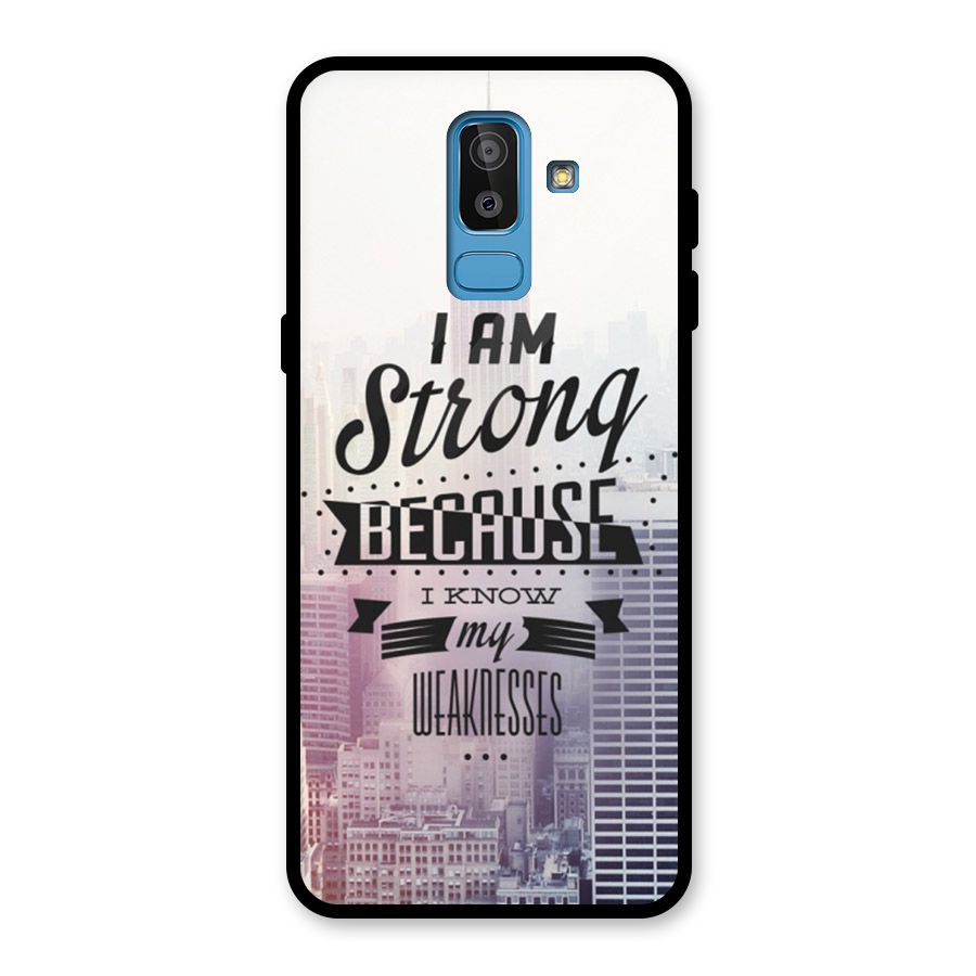 I am Strong Glass Back Case for Galaxy J8