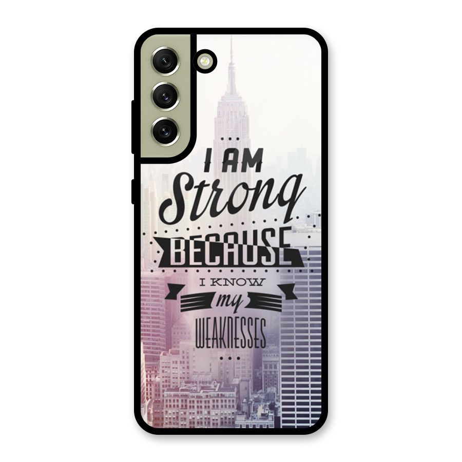 I am Strong Glass Back Case for Galaxy S21 FE 5G
