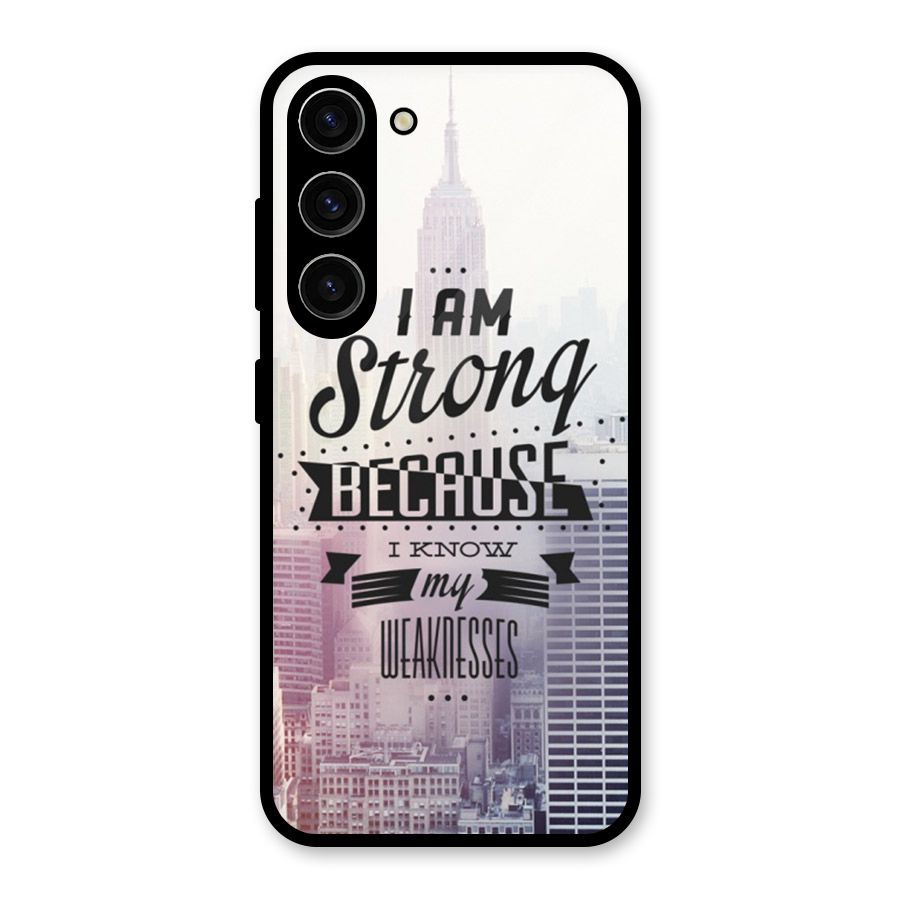 I am Strong Glass Back Case for Galaxy S23