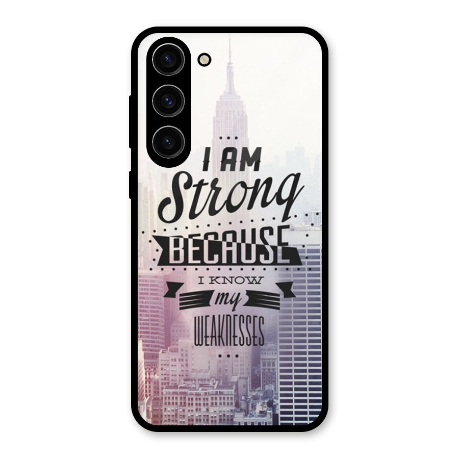 I am Strong Glass Back Case for Galaxy S23 Plus