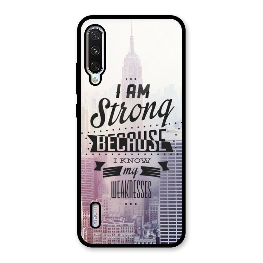 I am Strong Glass Back Case for Mi A3