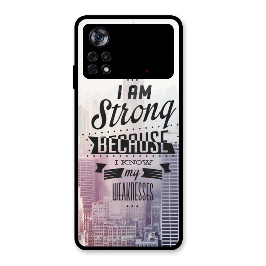 I am Strong Glass Back Case for Poco X4 Pro 5G