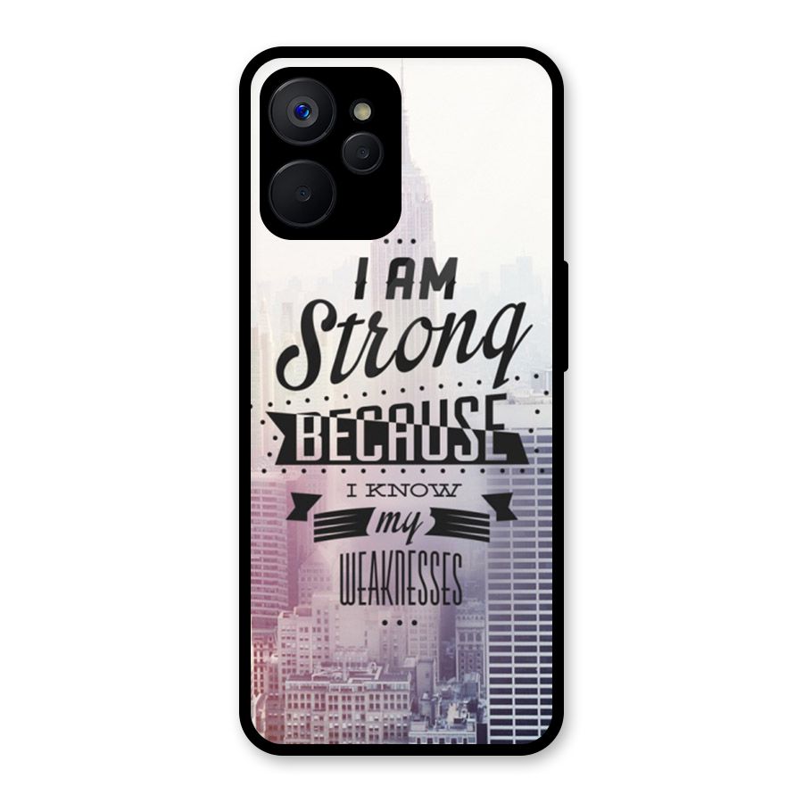 I am Strong Glass Back Case for Realme 9i 5G