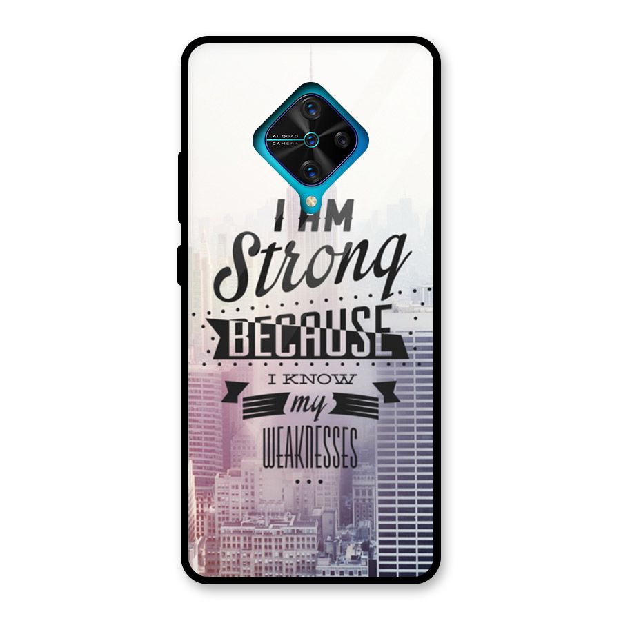 I am Strong Glass Back Case for Vivo S1 Pro