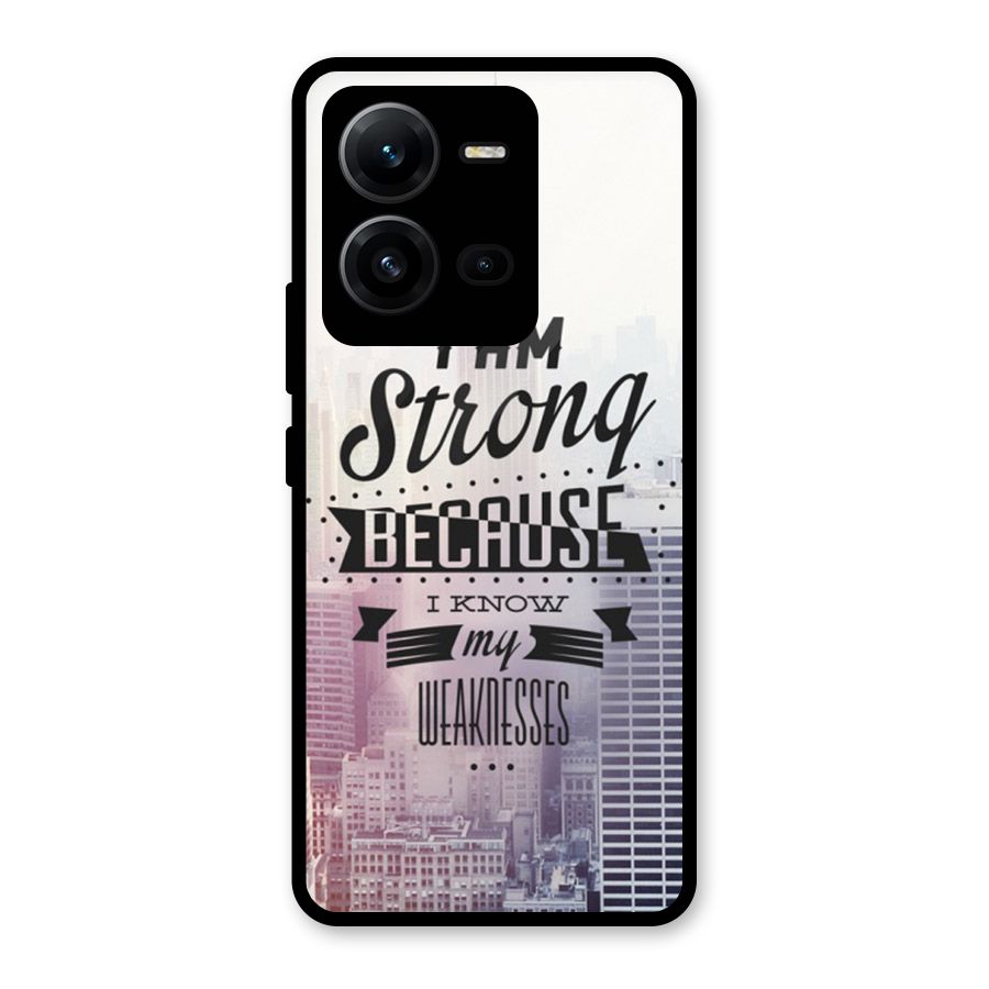 I am Strong Glass Back Case for Vivo V25
