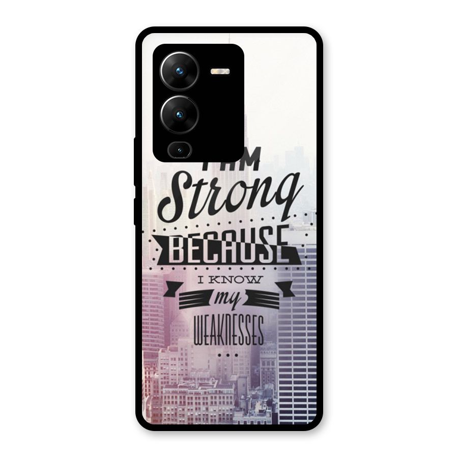 I am Strong Glass Back Case for Vivo V25 Pro