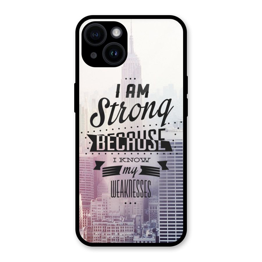 I am Strong Glass Back Case for iPhone 14