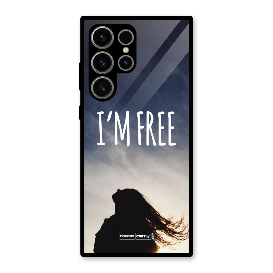 I m Free Glass Back Case for Galaxy S23 Ultra