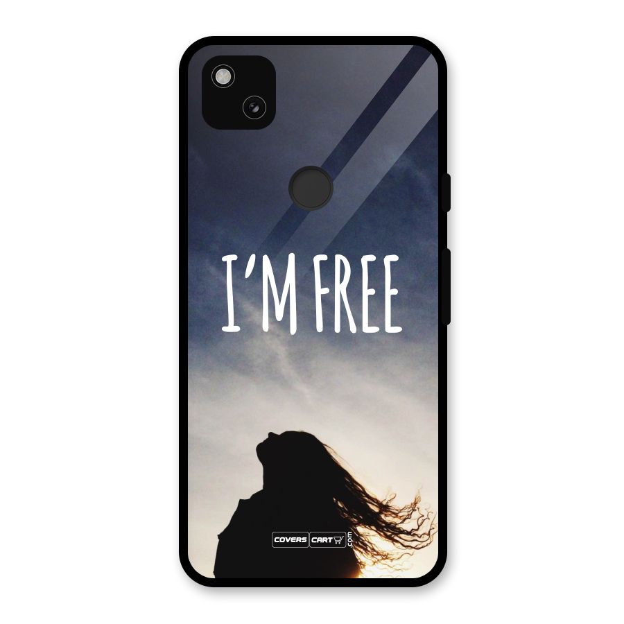 I m Free Glass Back Case for Google Pixel 4a