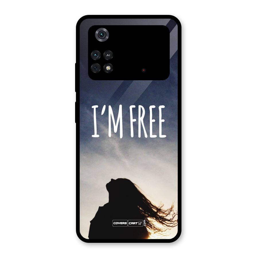 I m Free Glass Back Case for Poco M4 Pro 4G