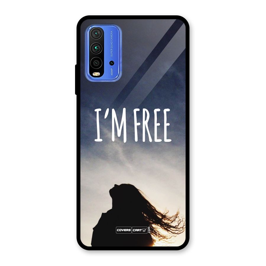 I m Free Glass Back Case for Redmi 9 Power