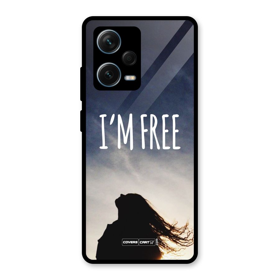I m Free Glass Back Case for Redmi Note 12 Pro Plus 5G