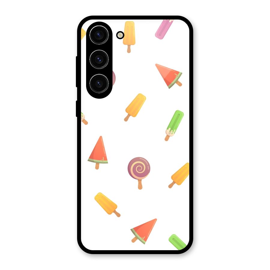 Ice Cream Colors Glass Back Case for Galaxy S23 Plus
