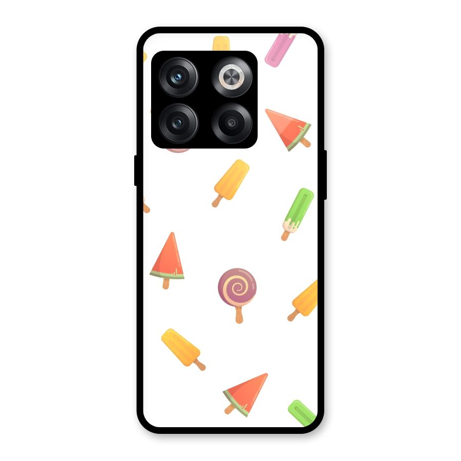 Ice Cream Colors Glass Back Case for OnePlus 10T